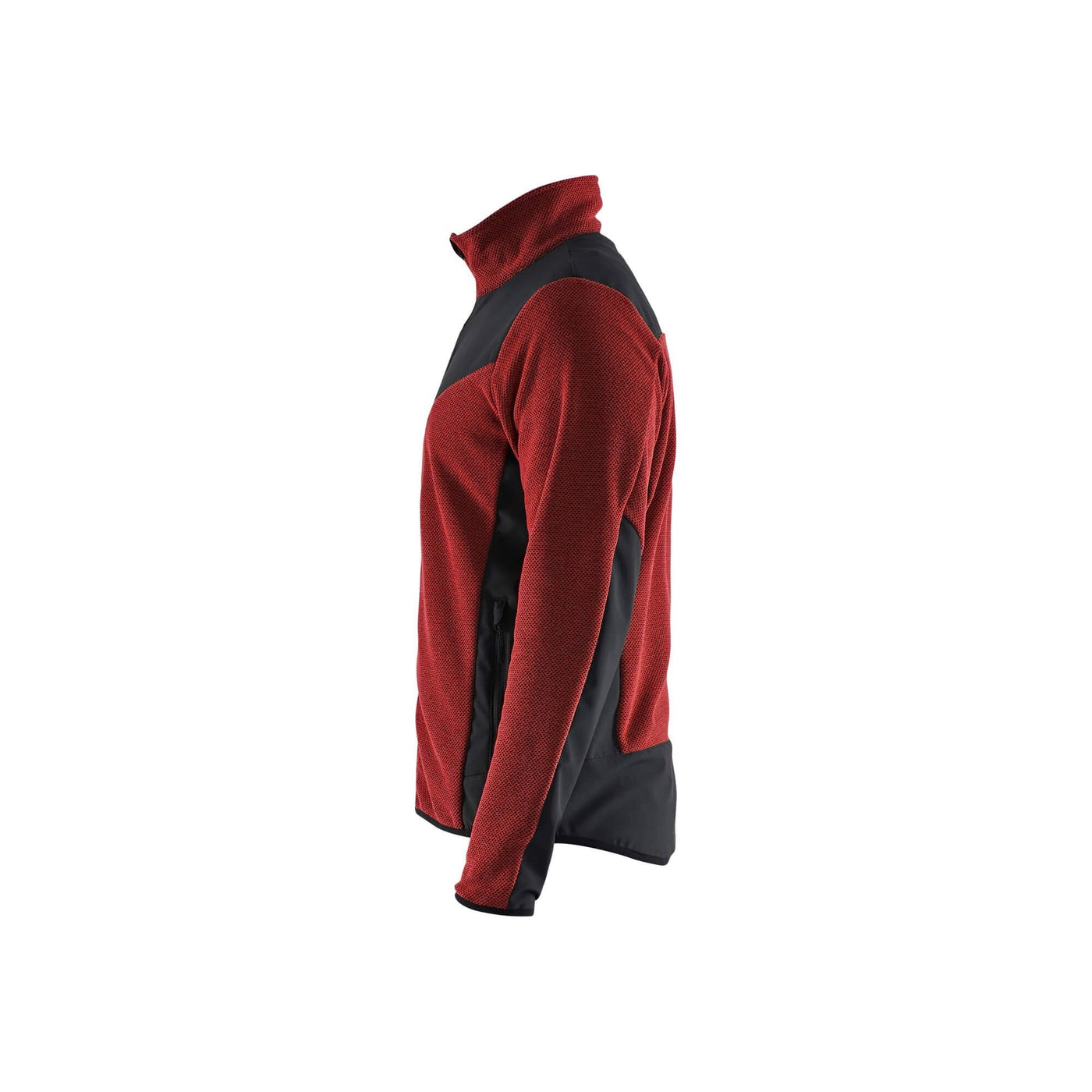 Blaklader 59422536 Knitted Jacket With Softshell Burned Red/Black Left #colour_burned-red-black