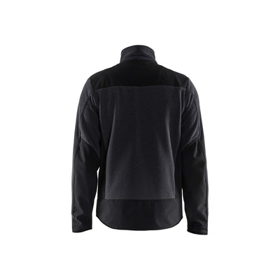 Blaklader 59422536 Knitted Jacket With Softshell Dark Grey/Black Rear #colour_dark-grey-black