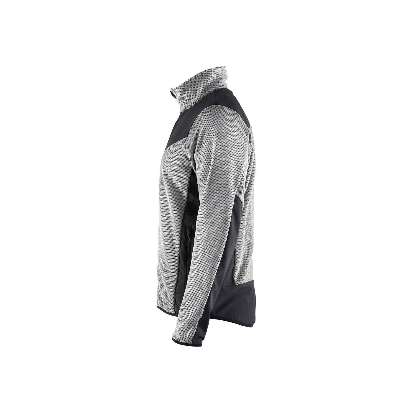 Blaklader 59422536 Knitted Jacket With Softshell Grey Melange/Black Left #colour_grey-melange-black
