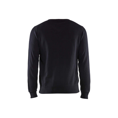 Blaklader 35902122 Knitted Pullover Sweater Dark Navy Blue Rear #colour_dark-navy-blue
