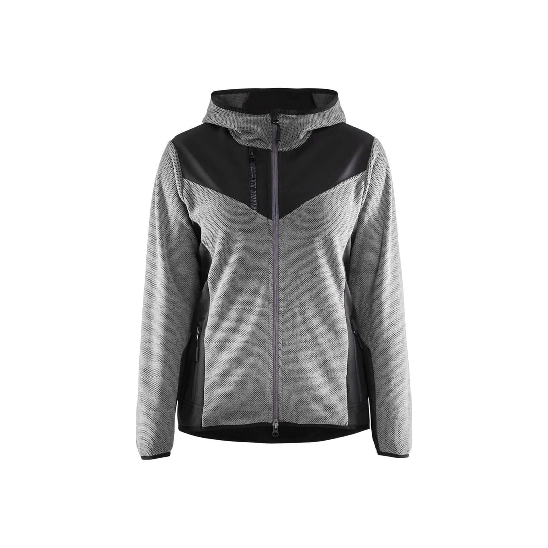 Blaklader 59412536 Knitted Womens Jacket Grey Melange/Black Main #colour_grey-melange-black