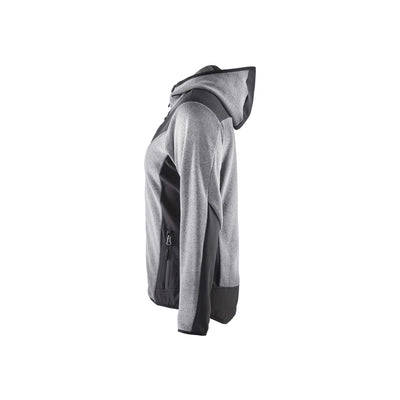 Blaklader 59412536 Knitted Womens Jacket Grey Melange/Black Left #colour_grey-melange-black