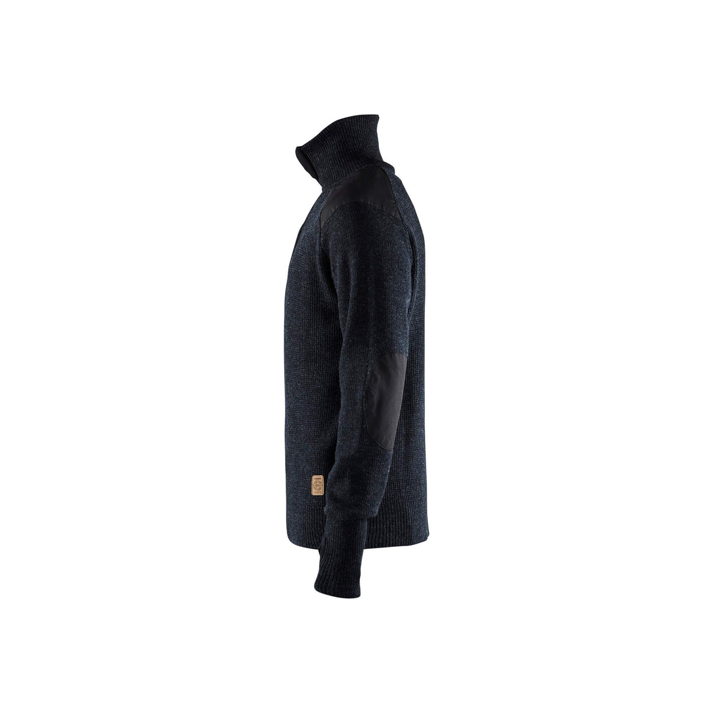 Blaklader 46301071 Knitted Wool Sweater Dark Grey/Black Left #colour_dark-grey-black