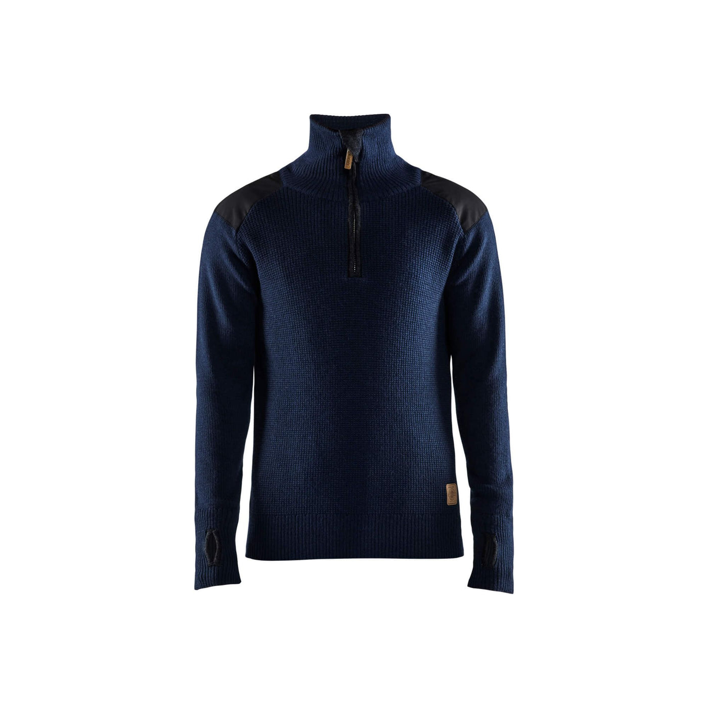 Blaklader 46301071 Knitted Wool Sweater Dark Navy Blue/Dark Grey Main #colour_dark-navy-blue-dark-grey