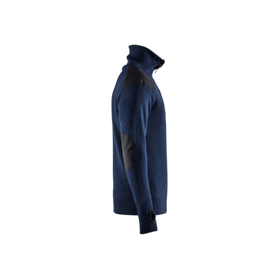 Blaklader 46301071 Knitted Wool Sweater Dark Navy Blue/Dark Grey Right #colour_dark-navy-blue-dark-grey
