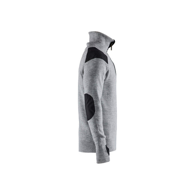 Blaklader 46301071 Knitted Wool Sweater Grey Melange/Dark Grey Right #colour_grey-melange-dark-grey