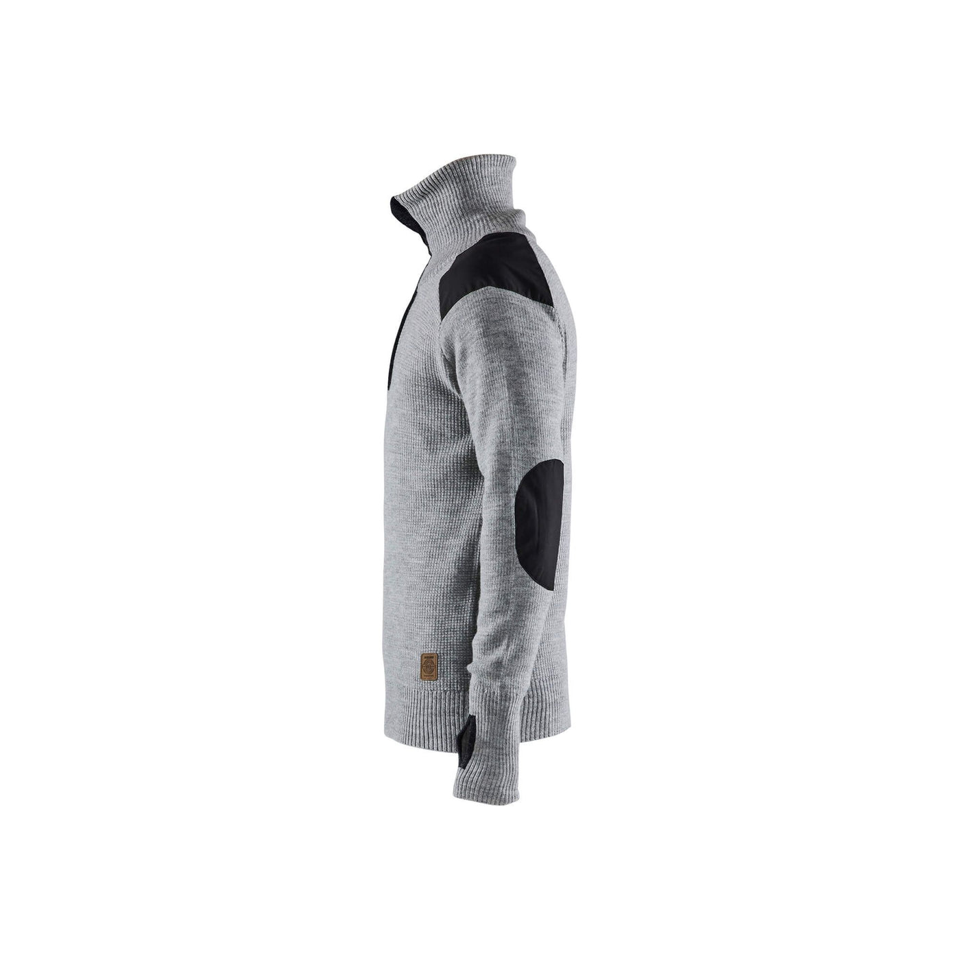 Blaklader 46301071 Knitted Wool Sweater Grey Melange/Dark Grey Left #colour_grey-melange-dark-grey