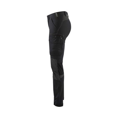 Blaklader 71221645 Ladies 4-Way-Stretch Trousers Cordura Black/Dark Grey Left #colour_black-dark-grey