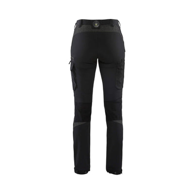 Blaklader 71221645 Ladies 4-Way-Stretch Trousers Cordura Black/Dark Grey Rear #colour_black-dark-grey