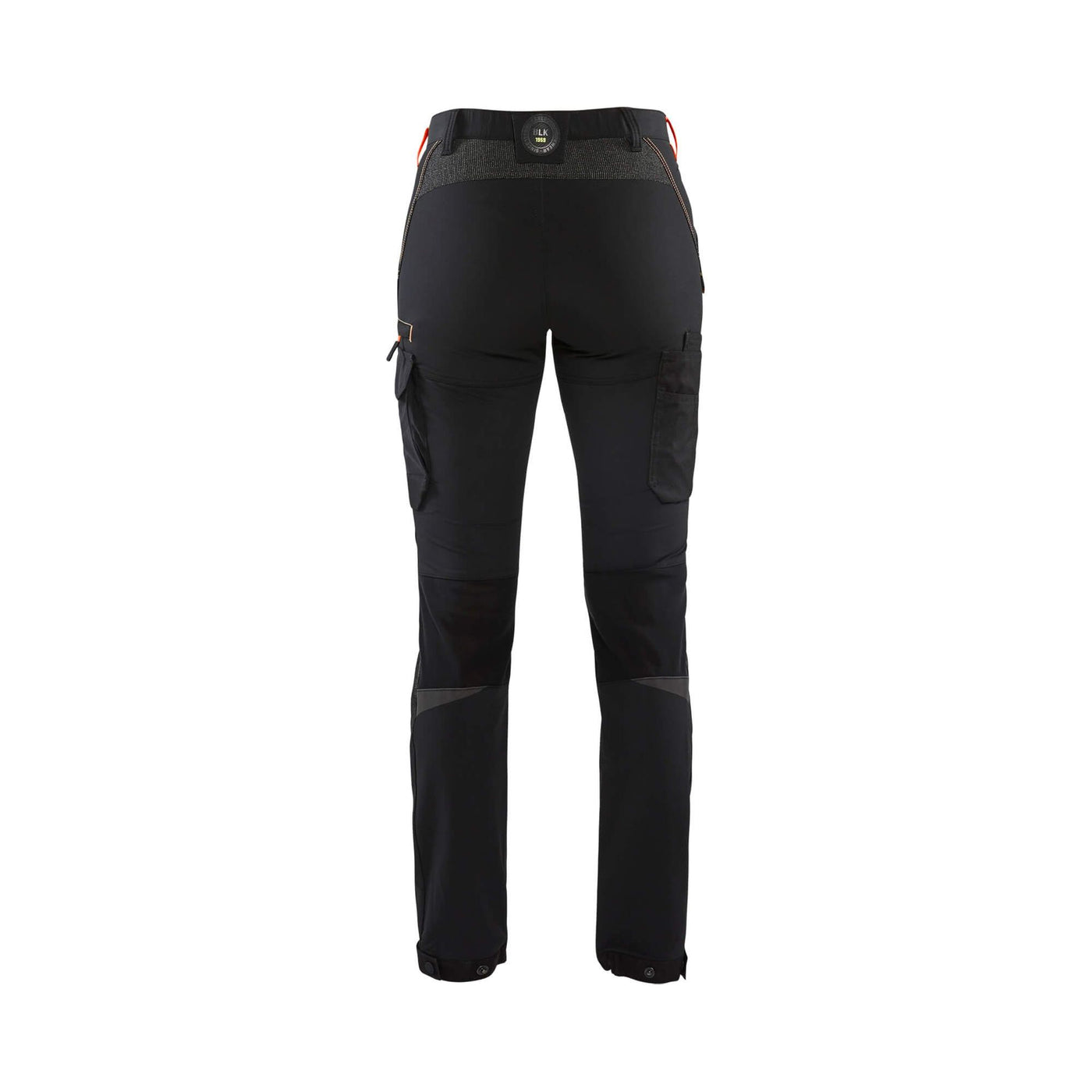 Blaklader 71221645 Ladies 4-Way-Stretch Trousers Cordura Black/Red Rear #colour_black-red