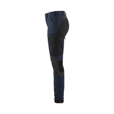 Blaklader 71221645 Ladies 4-Way-Stretch Trousers Cordura Dark Navy Blue/Black Left #colour_dark-navy-black