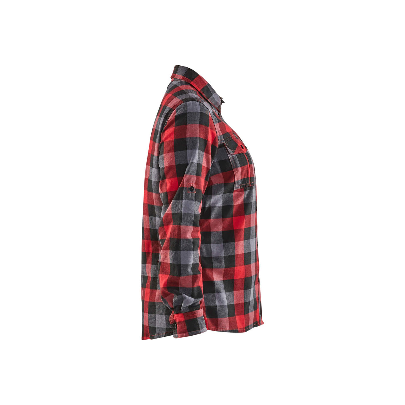 Blaklader 32091152 Ladies Flannel Shirt Red/Black Right #colour_red-black