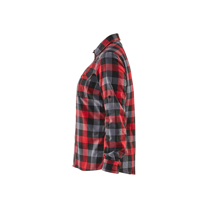 Blaklader 32091152 Ladies Flannel Shirt Red/Black Left #colour_red-black