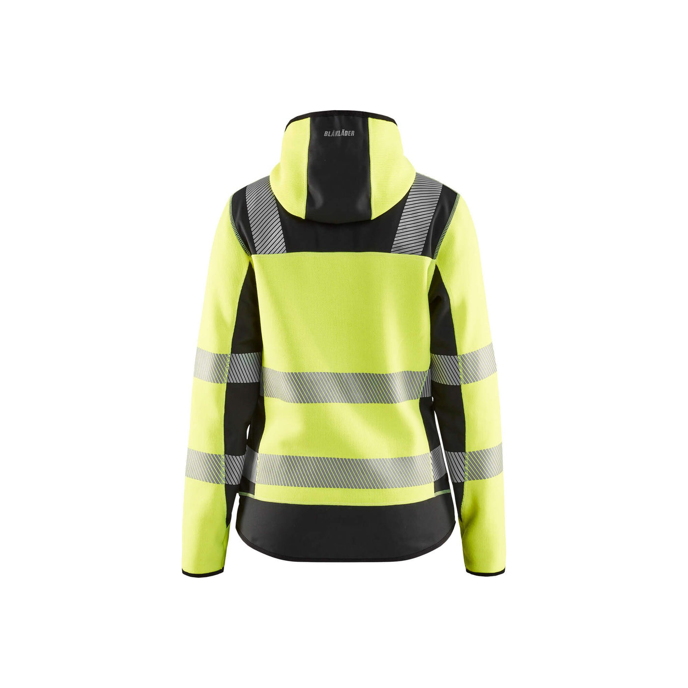 Blaklader 49672120 Ladies Hi-Vis Knitted Jacket Yellow/Black Rear #colour_yellow-black