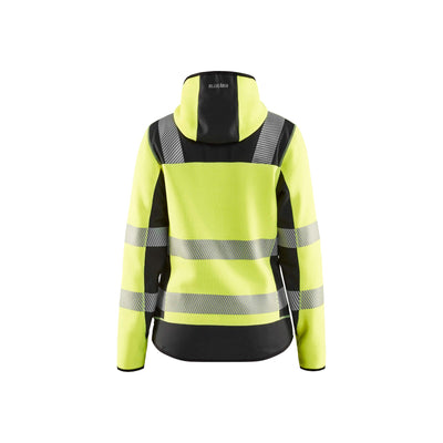 Blaklader 49672120 Ladies Hi-Vis Knitted Jacket Yellow/Black Rear #colour_yellow-black