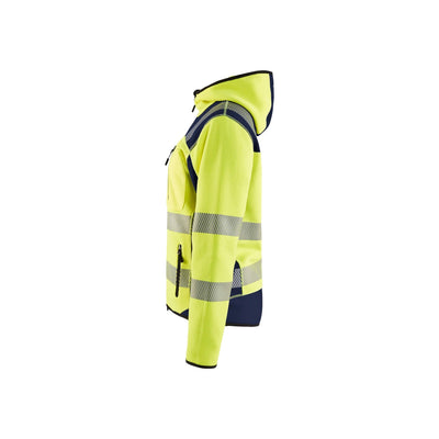Blaklader 49672120 Ladies Hi-Vis Knitted Jacket Yellow/Navy Blue Left #colour_yellow-navy-blue