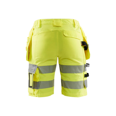 Blaklader 71861811 Ladies Hi-Vis Shorts Stretch Hi-Vis Yellow Rear #colour_yellow