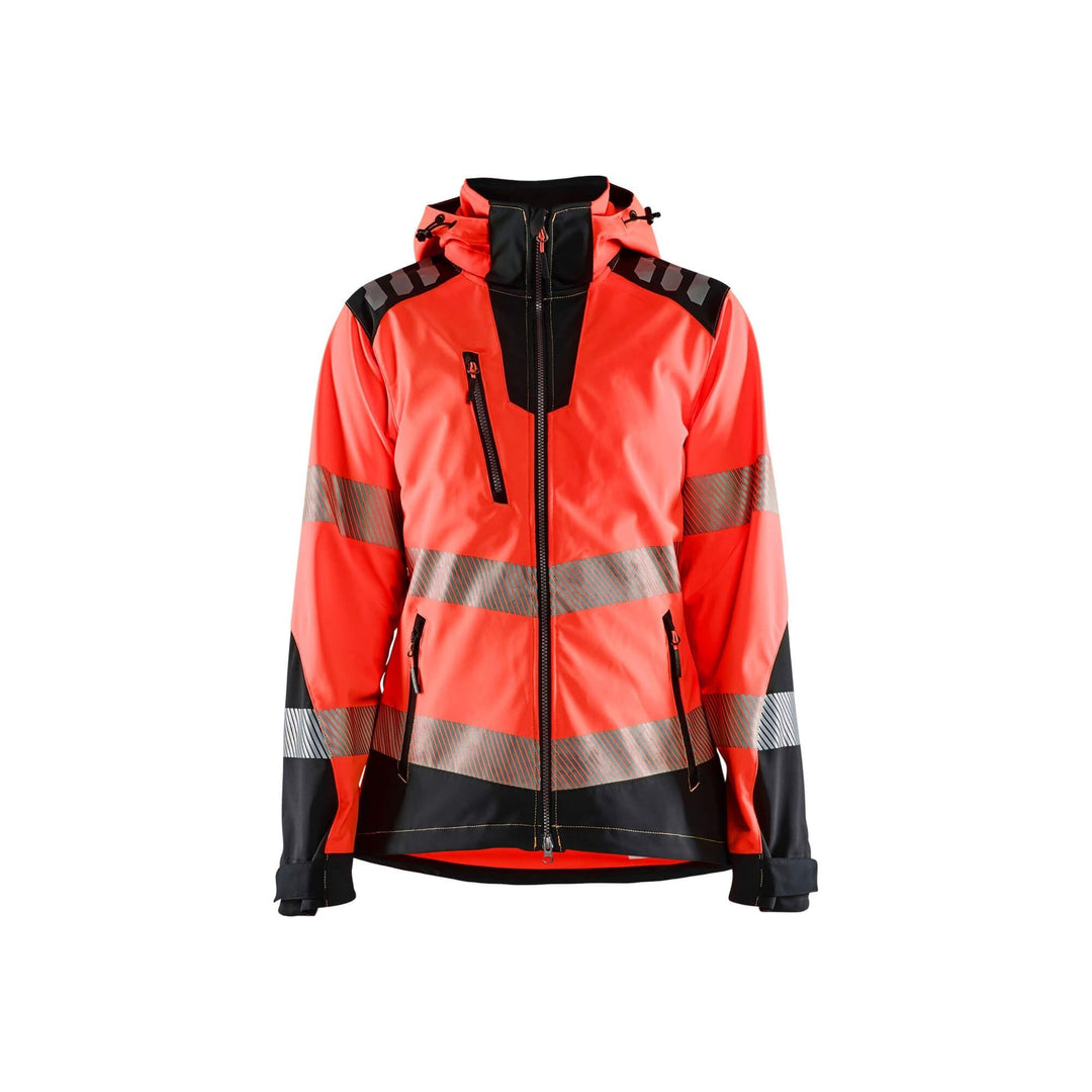 Blaklader 47912513 Ladies Hi-Vis Softshell Jacket Red/Black Main #colour_red-black