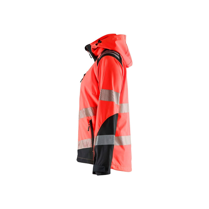 Blaklader 47912513 Ladies Hi-Vis Softshell Jacket Red/Black Left #colour_red-black