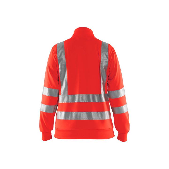 Blaklader 33081974 Ladies Hi-Vis Sweatshirt Hi-Vis Red Rear #colour_hi-vis-red