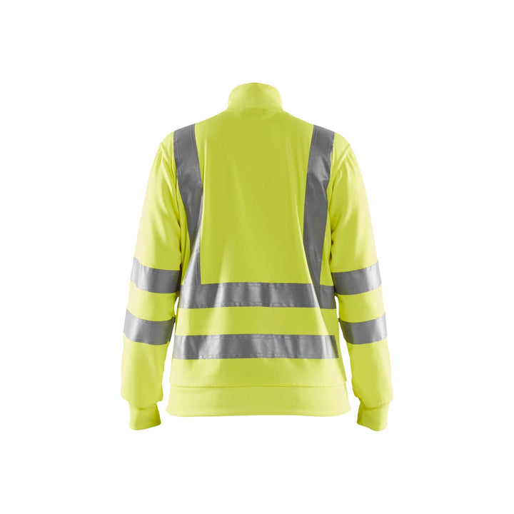 Blaklader 33081974 Ladies Hi-Vis Sweatshirt Hi-Vis Yellow Rear #colour_yellow