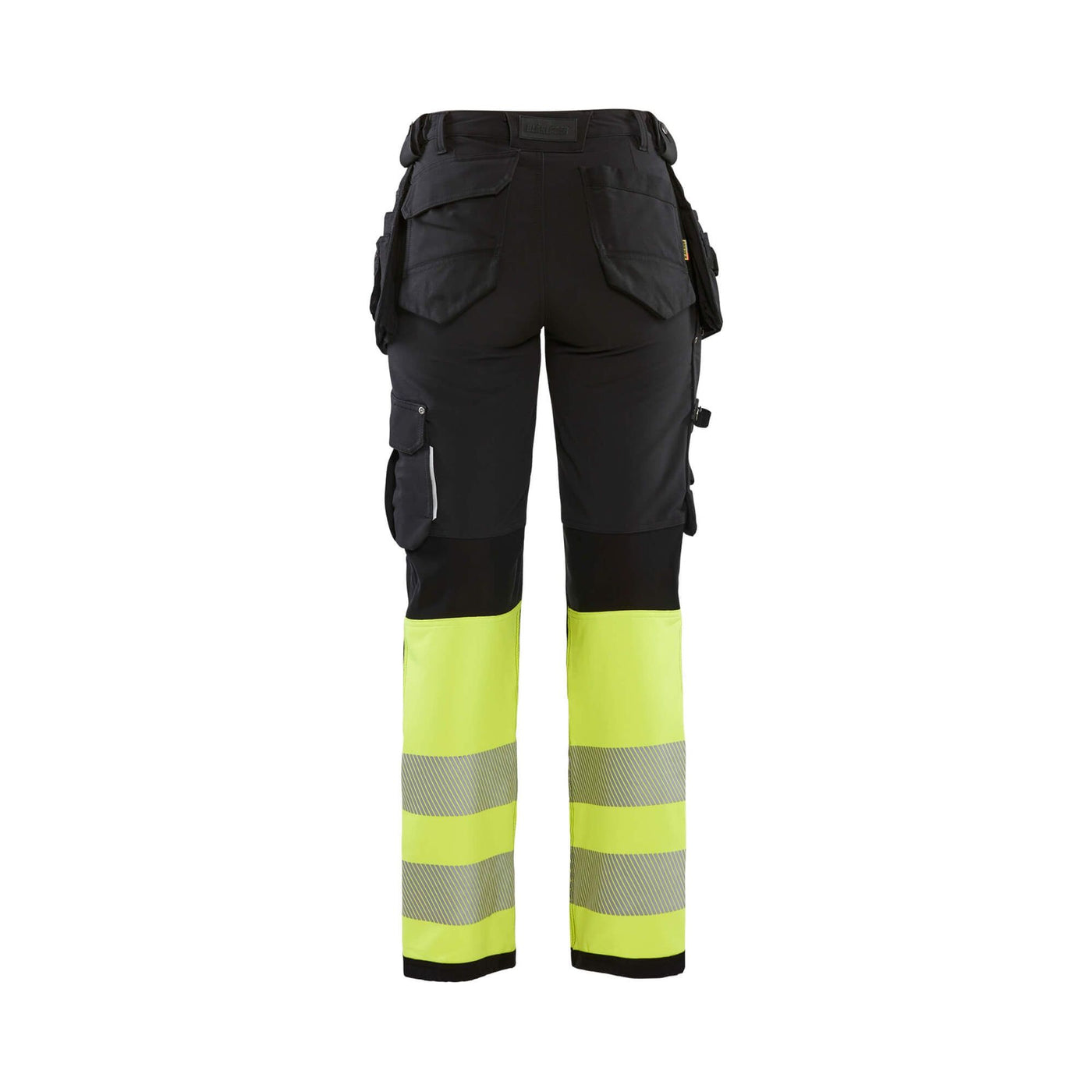 Blaklader 71931642 Ladies Hi-Vis Trousers 4-Way-Stretch Black/Hi-Vis Yellow Rear #colour_black-yellow