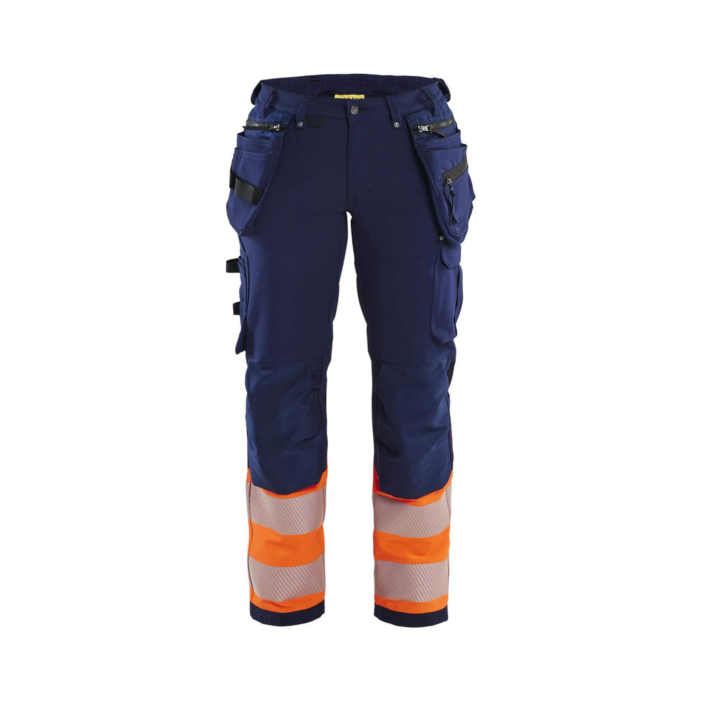 Blaklader 71931642 Ladies Hi-Vis Trousers 4-Way-Stretch Navy Blue/Orange Main #colour_navy-blue-orange