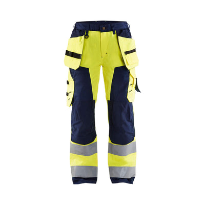 Blaklader 71561811 Ladies Hi-Vis Trousers Yellow/Navy Blue Main #colour_yellow-navy-blue