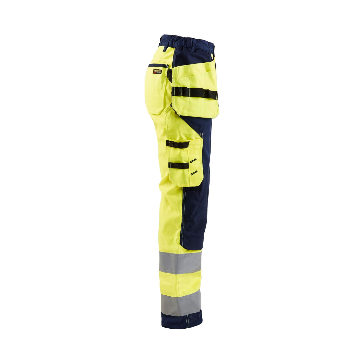 Blaklader 71561811 Ladies Hi-Vis Trousers Yellow/Navy Blue Right #colour_yellow-navy-blue