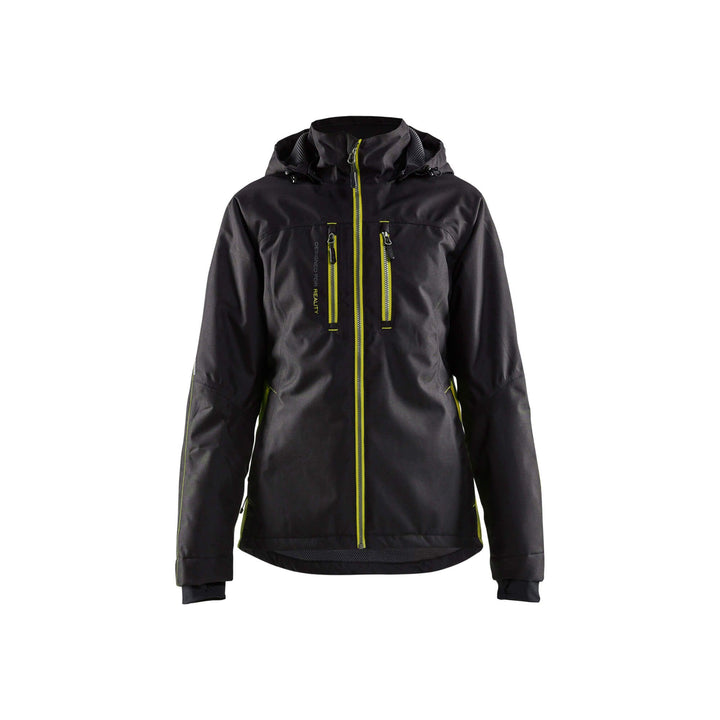 Blaklader 49721977 Ladies Lightweight Waterproof Jacket Black/Hi-Vis Yellow Main #colour_black-yellow