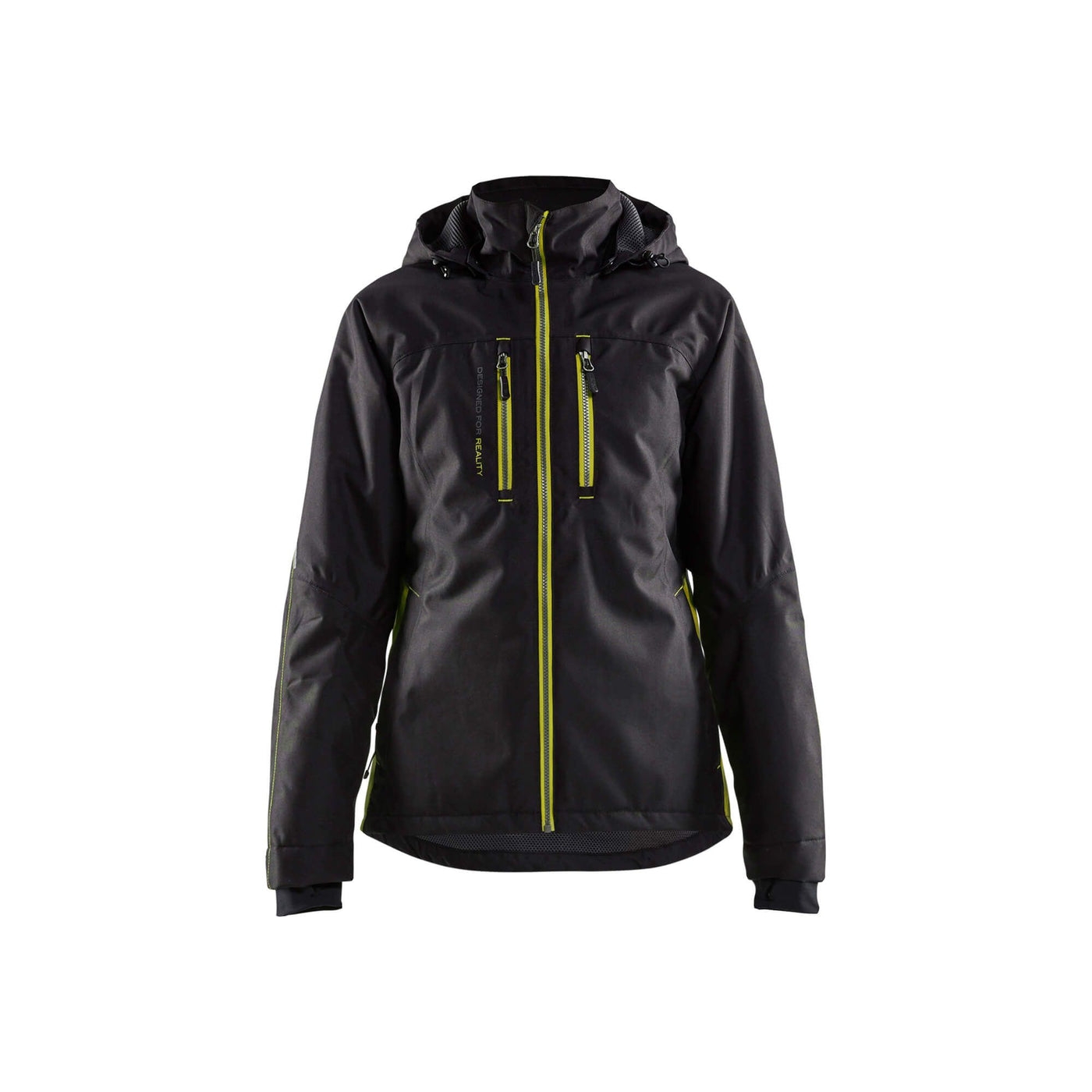 Blaklader 49721977 Ladies Lightweight Waterproof Jacket Black/Hi-Vis Yellow Main #colour_black-yellow