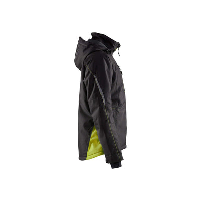 Blaklader 49721977 Ladies Lightweight Waterproof Jacket Black/Hi-Vis Yellow Right #colour_black-yellow