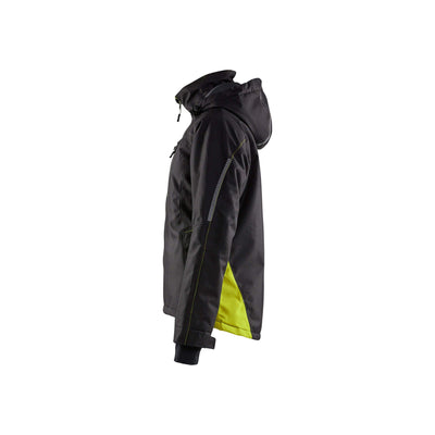 Blaklader 49721977 Ladies Lightweight Waterproof Jacket Black/Hi-Vis Yellow Left #colour_black-yellow