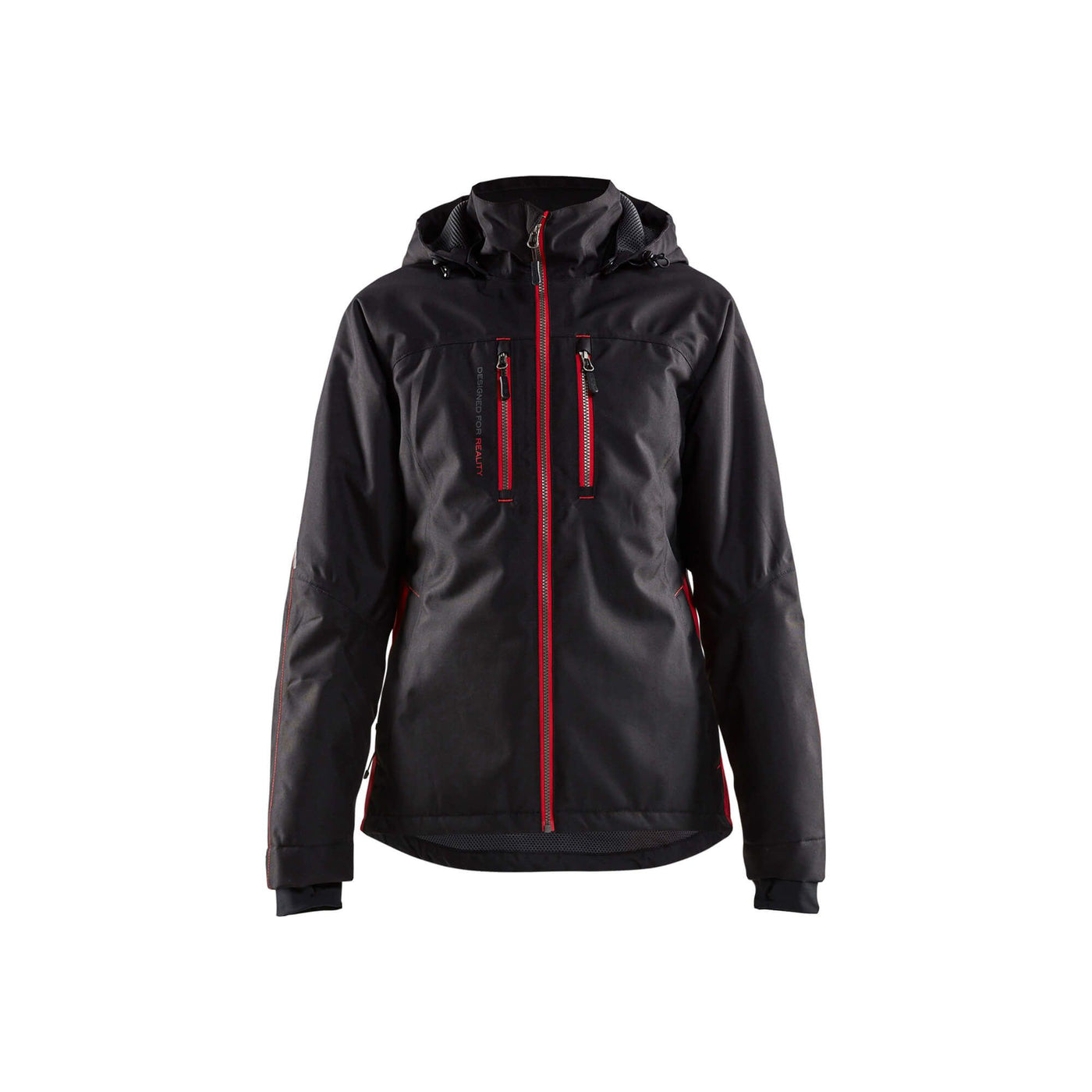 Blaklader 49721977 Ladies Lightweight Waterproof Jacket Black/Red Main #colour_black-red