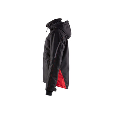 Blaklader 49721977 Ladies Lightweight Waterproof Jacket Black/Red Left #colour_black-red