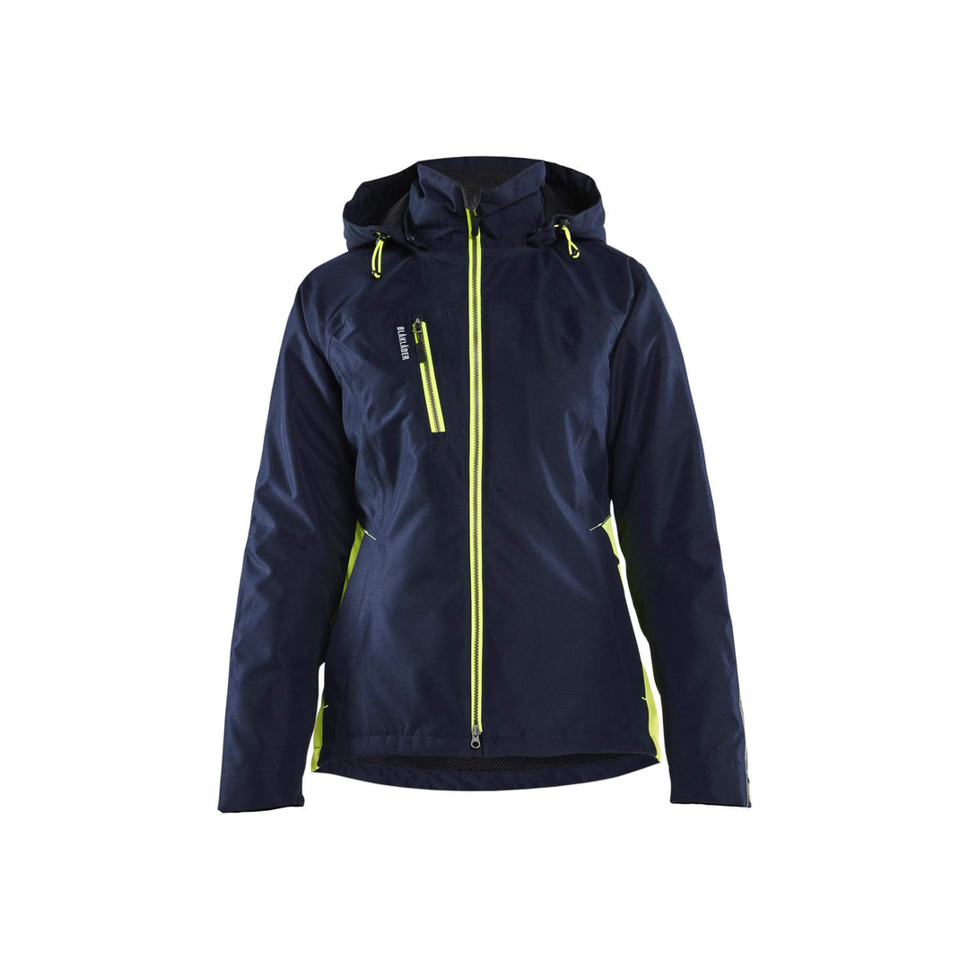 Blaklader 49721977 Womens Lightweight Lined Functional Jacket Dark Navy Blue/Hi-Vis Yellow Main #colour_dark-navy-blue-hi-vis-yellow