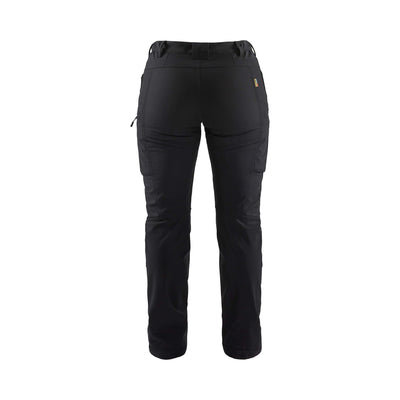 Blaklader 71772513 Ladies Softshell Trousers Winter Waterproof Black Rear #colour_black
