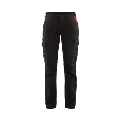 Blaklader 71441832 Ladies Stretch Trousers Black/Red Main #colour_black-red