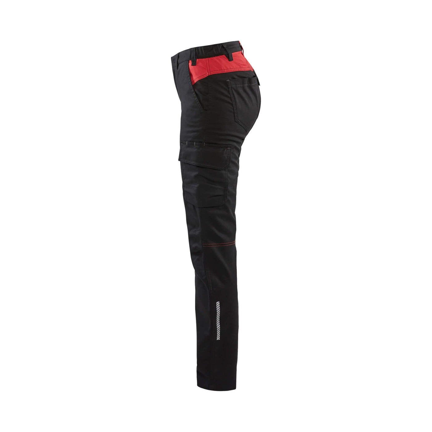 Blaklader 71441832 Ladies Stretch Trousers Black/Red Left #colour_black-red