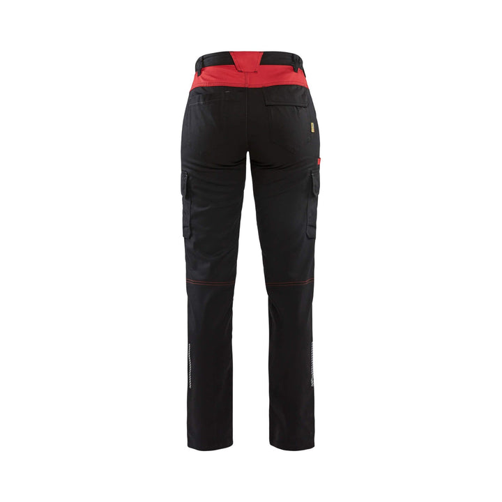 Blaklader 71441832 Ladies Stretch Trousers Black/Red Rear #colour_black-red