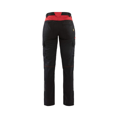 Blaklader 71441832 Ladies Stretch Trousers Black/Red Rear #colour_black-red