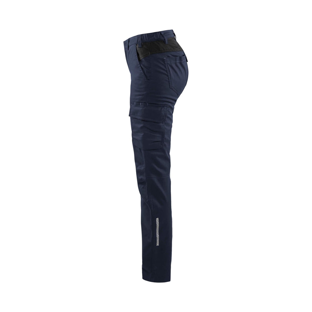 Blaklader 71441832 Ladies Stretch Trousers Dark Navy Blue/Black Left #colour_dark-navy-black