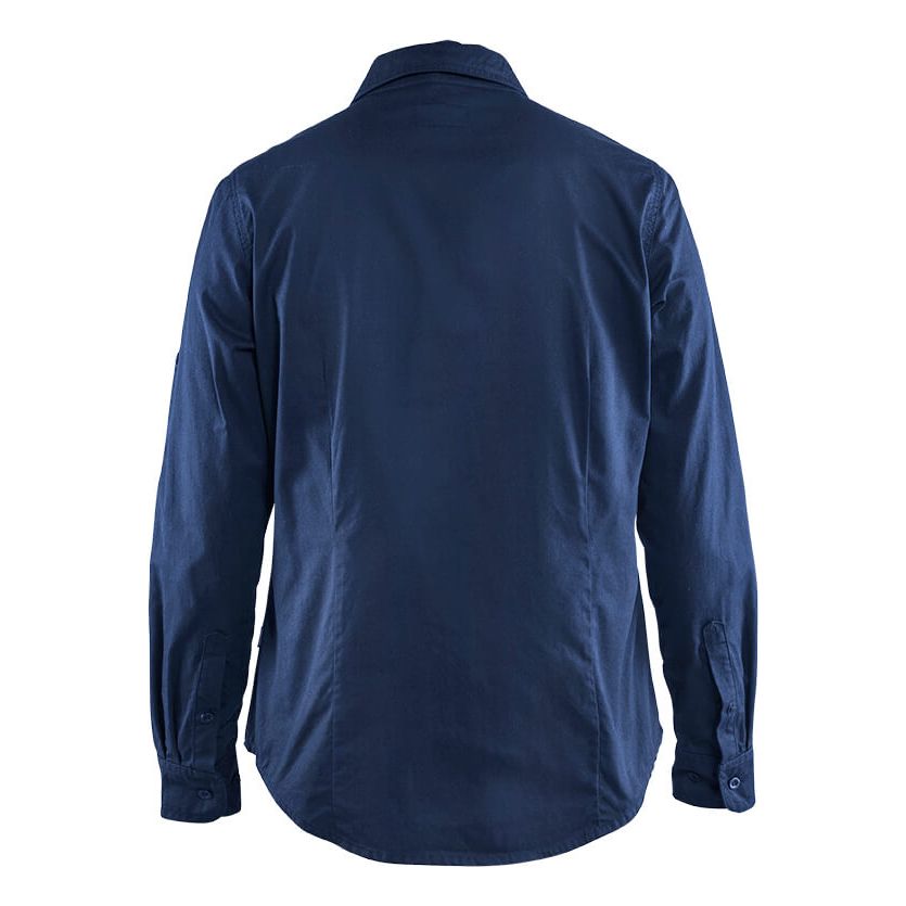 Blaklader 32081135 Ladies Twill Shirt Navy Blue Rear #colour_navy-blue