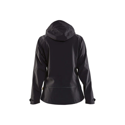 Blaklader 47192513 Ladies Waterproof Softshell Jacket Black Rear #colour_black
