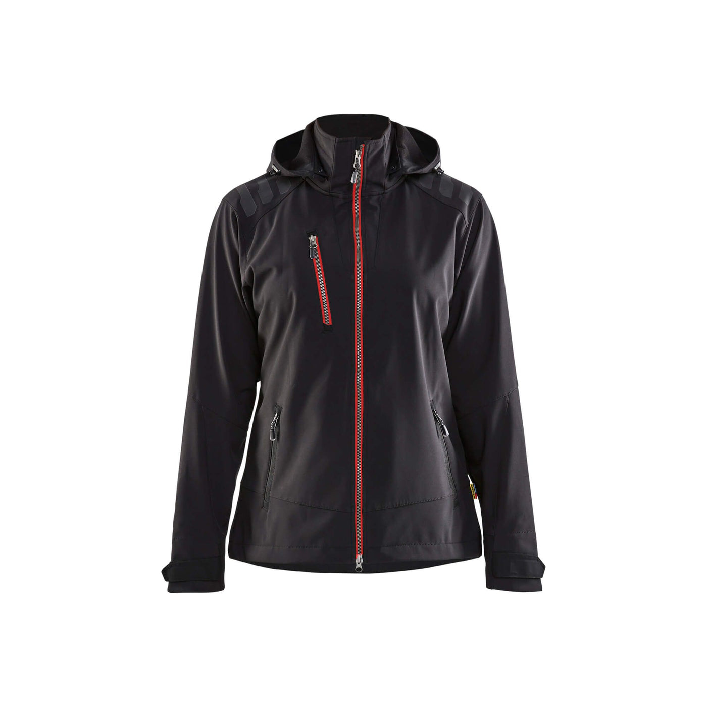 Blaklader 47192513 Ladies Waterproof Softshell Jacket Black/Red Main #colour_black-red