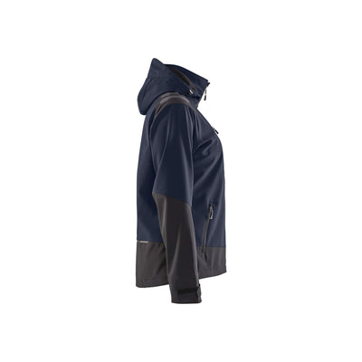 Blaklader 47192513 Ladies Waterproof Softshell Jacket Dark Navy Blue/Black Right #colour_dark-navy-blue-black