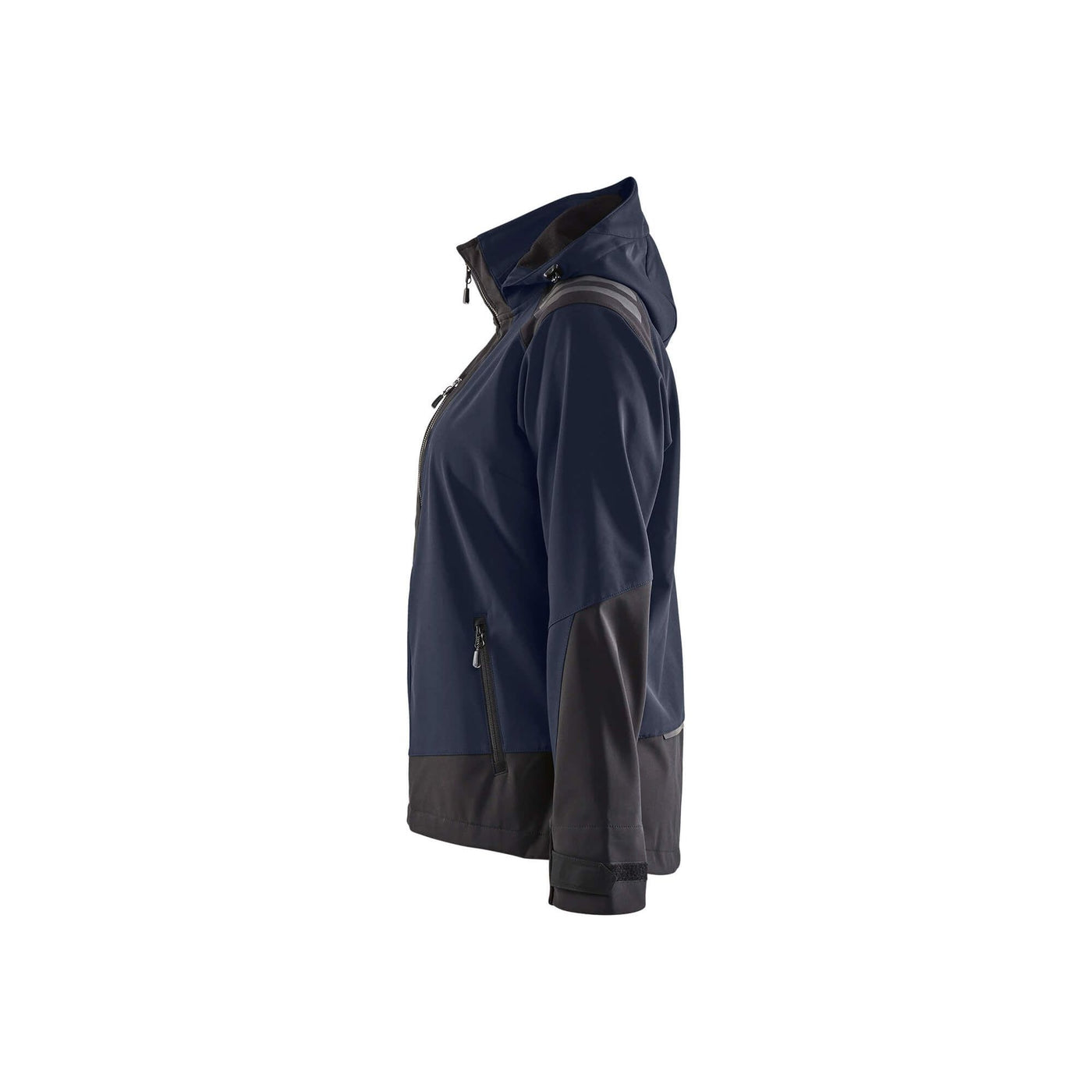 Blaklader 47192513 Ladies Waterproof Softshell Jacket Dark Navy Blue/Black Left #colour_dark-navy-blue-black