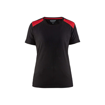 Blaklader 34791042 Ladies Work T-Shirt Black/Red Main #colour_black-red