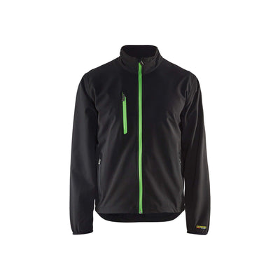 Blaklader 49522518 Light Softshell Jacket Black/Green Main #colour_black-green