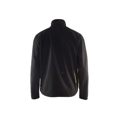 Blaklader 49522518 Light Softshell Jacket Black/Green Rear #colour_black-green